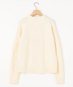 組曲 【WEB限定】パール釦ケーブル ニット