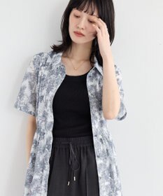 YECCA VECCA サファリ柄フレアシャツワンピース