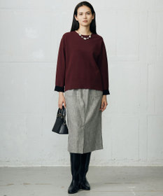 自由区 L シルクネップツイード スカート