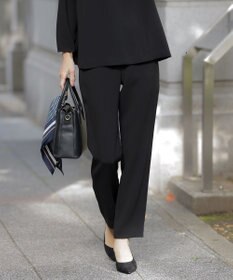 J.PRESS LADIES 【セットアップ対応】セラテリーダブルクロス テーパード パンツ ブラック系
