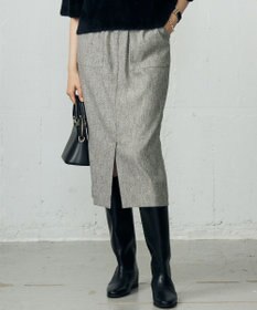 自由区 シルクネップツイード スカート グレー