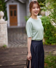 ANY SIS 【汗ジミ防止・UVケア】アーモンドスリーブ カットソー