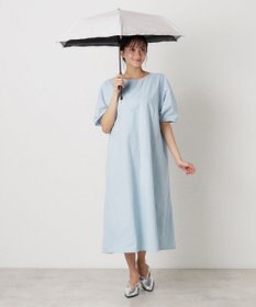 MOONBAT 【一級遮光/晴雨兼用】LANVIN en Bleu (ランバン オン ブルー)  折りたたみ日傘 ラメ刺繍 ピコレース