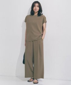 UNFILO 【セットアップ着用可】サマーセットアップ ワイドパンツ モカ