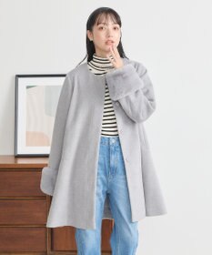 earth music&ecology ファーカフスノーカラーコート