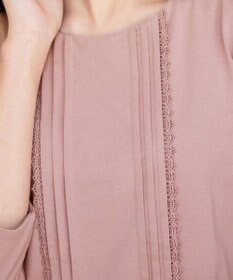 Tiaclasse 【洗える】ピンタックレースカットソーTブラウス