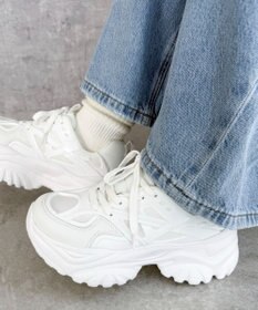 WEGO 【SMLサイズ展開】ラバーコンビ厚底スニーカー