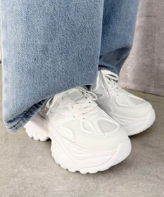 WEGO 【SMLサイズ展開】ラバーコンビ厚底スニーカー