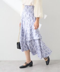 earth music&ecology フラワーアシメティアードスカート