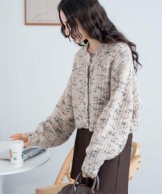 WEGO ミックスブークレ2WAYカーディガン