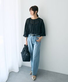 YECCA VECCA シアードットジャガードブラウス