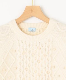 組曲 【WEB限定】パール釦ケーブル ニット