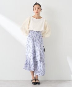 earth music&ecology フラワーアシメティアードスカート
