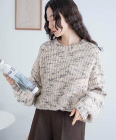 WEGO ミックスブークレ2WAYカーディガン