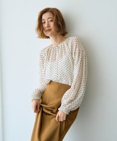 YECCA VECCA シアードットジャガードブラウス