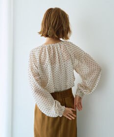 YECCA VECCA シアードットジャガードブラウス