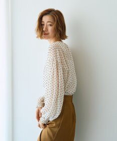 YECCA VECCA シアードットジャガードブラウス