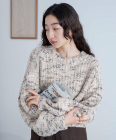 WEGO ミックスブークレ2WAYカーディガン