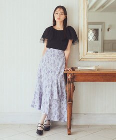 earth music&ecology フラワーアシメティアードスカート