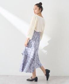 earth music&ecology フラワーアシメティアードスカート