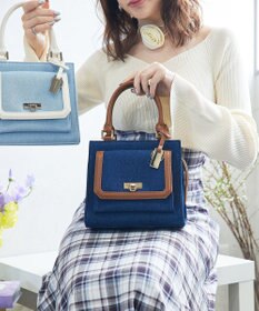 style code 【MERCURYDUO/マーキュリーデュオ】デニムコンビ　フラップハンドバッグ