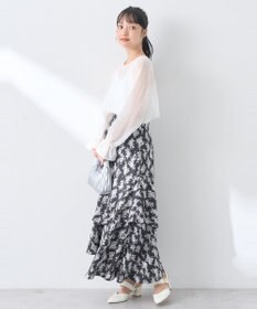 earth music&ecology フラワーアシメティアードスカート