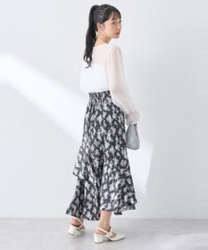 earth music&ecology フラワーアシメティアードスカート