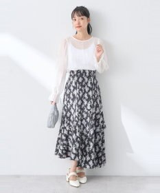 earth music&ecology フラワーアシメティアードスカート