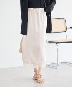 earth music&ecology サテンレーススカート