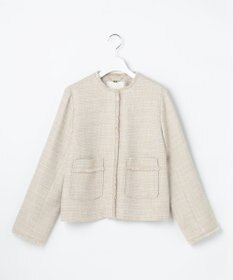 自由区 L 【17号サイズまで展開・カタログ掲載】ライトミックスツイード ジャケット