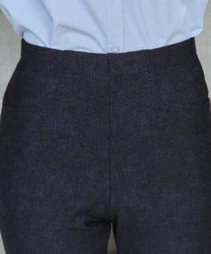 Tiaclasse L 【日本製】メランジプリント裏起毛スリムパンツ