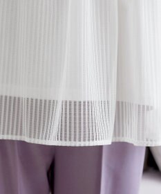 Tiaclasse 【洗える】 ストライプチュール切替トップス