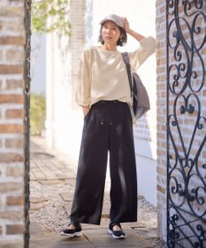 ANY 【ウエストゴム/ストレッチ/セットアップ可】イージィケアストレッチワイドパンツ