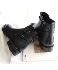 Pointer 本革ベルト付きエンジニアショートブーツ