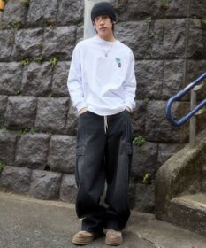 WEGO 【ユニセックス着用ITEM/MLサイズ展開】別注BENDAVISハートワンポイント刺繍T（LS）