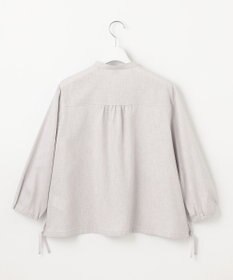 J.PRESS LADIES 【洗える・接触冷感・吸水速乾】麻SOLID バンドカラー シャツ ブラウス