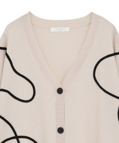 Green Parks 刺繍コードＶネックフレンチカーディガン