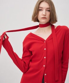 uncrave ヴィンテージリブ 2WAYトップス レッド