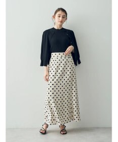 YECCA VECCA レーヨンリネンドットマーメイドスカート