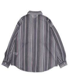 WEGO ストライプメッシュBIGシャツ（LS）