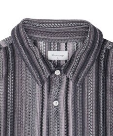 WEGO ストライプメッシュBIGシャツ（LS）