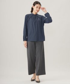 J.PRESS LADIES L 【洗える】ジオメトリックプリント ブラウス