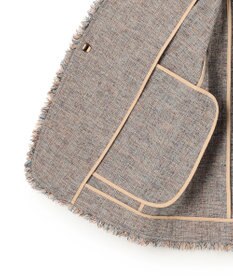 23区 【先行予約】リネンライクブッチャー フリンジノーカラージャケット