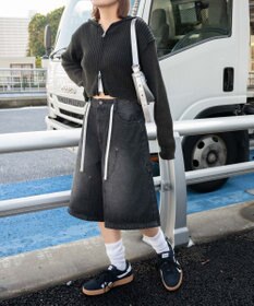 WEGO ウエストドロストダブルニーバギーハーフパンツ