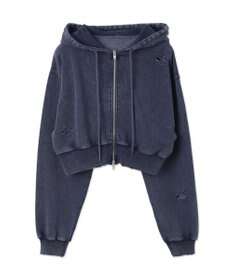 WEGO ダメージショートジップパーカー
