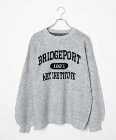 WEGO フラッフィーロゴジャガードニットプルオーバー