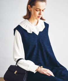 組曲 L フリルカラーレイヤード ブラウス