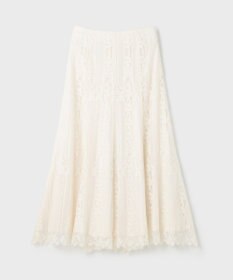 GRACE CONTINENTAL ストライプレースフレアスカート