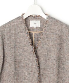 23区 【先行予約】リネンライクブッチャー フリンジノーカラージャケット