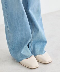 earth music&ecology セルフカットフレアデニムパンツ